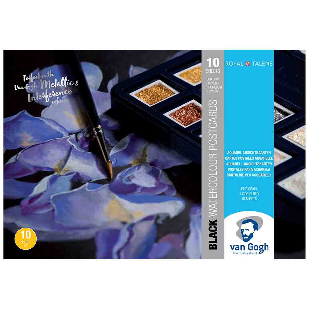 VAN GOGH Water Colour 10 PTC.black .10,5X15 FSC-MIX