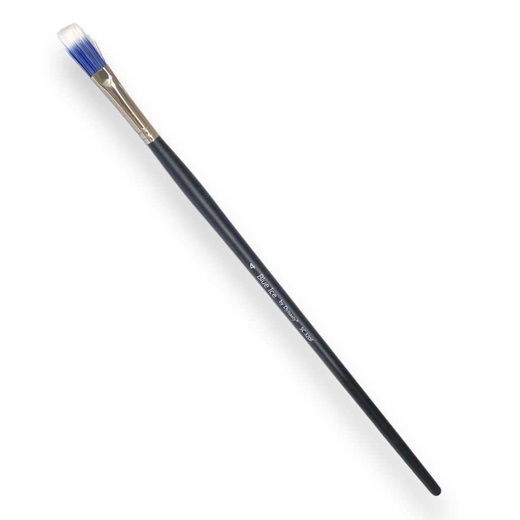 Dynasty Blue Ice Long Handle Brush-Series 320F Flat Size 4