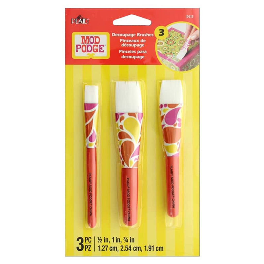 Mod Podge 3piece Decoupage Brush Set   