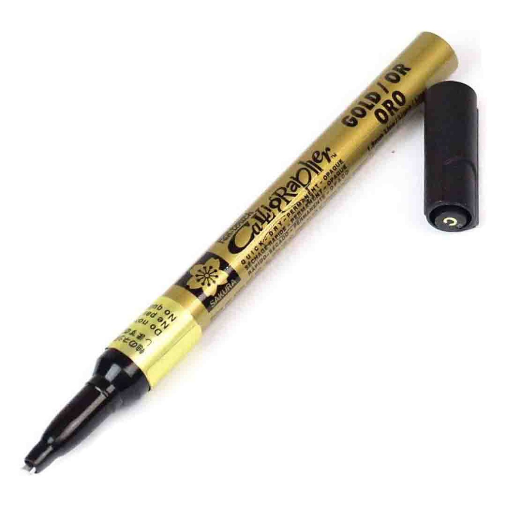 Sakura Pen Touch Calligrapher Pen - Fine Point, 1.8 mm Tip, Metallic Gold‏