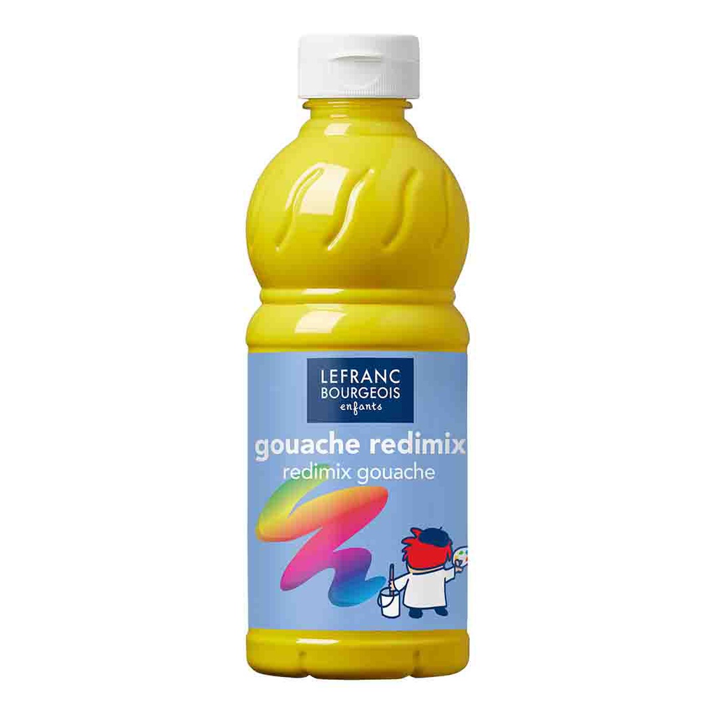 Lefranc &amp; Bourgeois education gouache redimix 500ML bottle PRIMARY YELLOW
