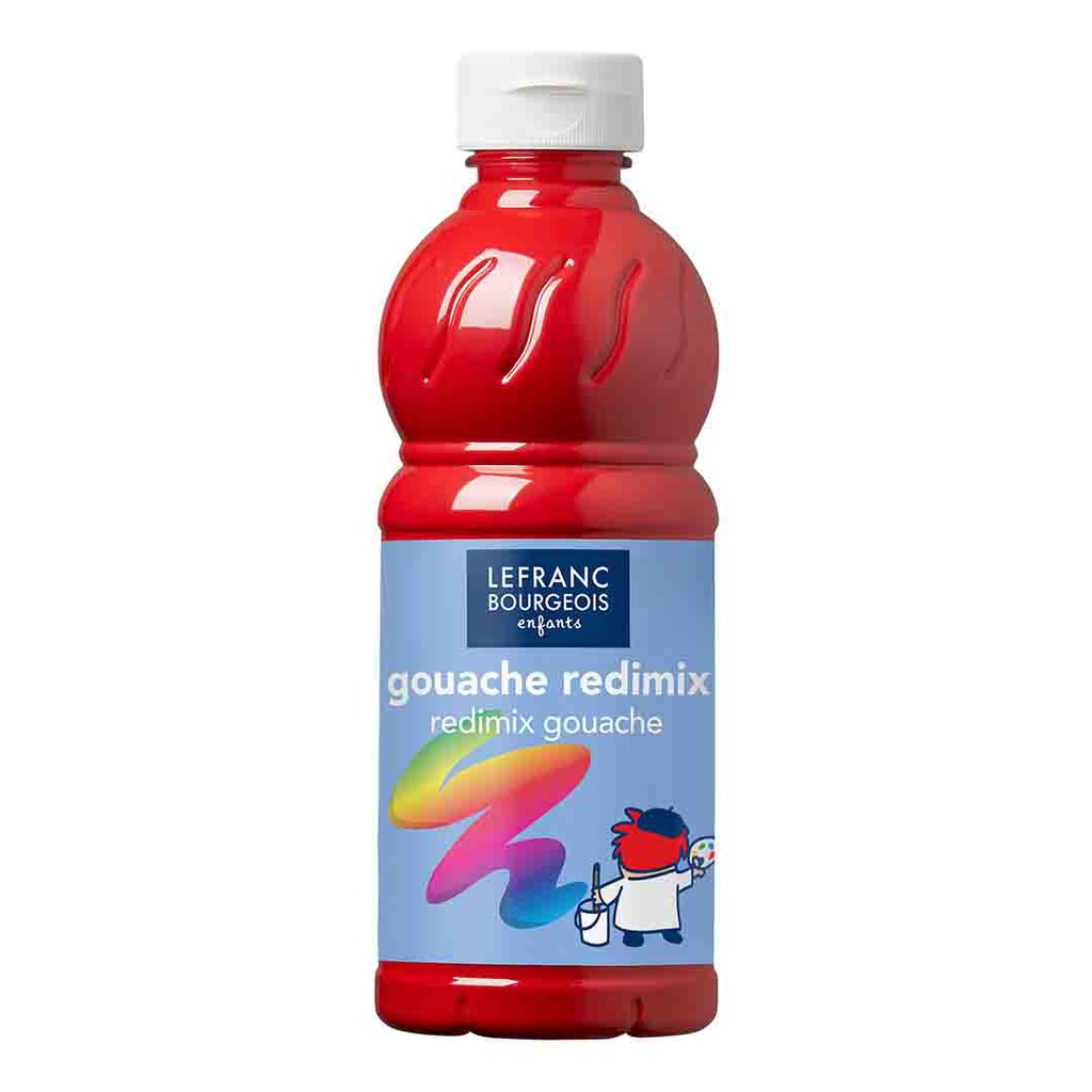 Lefranc &amp; Bourgeois education gouache redimix 500ML bottle BRILLIANT RED