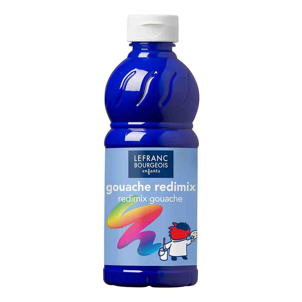 Lefranc &amp; Bourgeois education gouache redimix 500ML bottle BRILLIANT BLUE