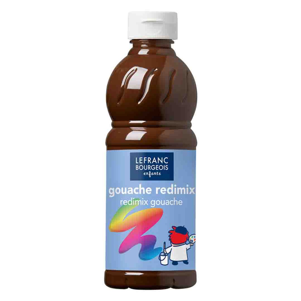 Lefranc &amp; Bourgeois education gouache redimix 500ML bottle BURNT UMBER