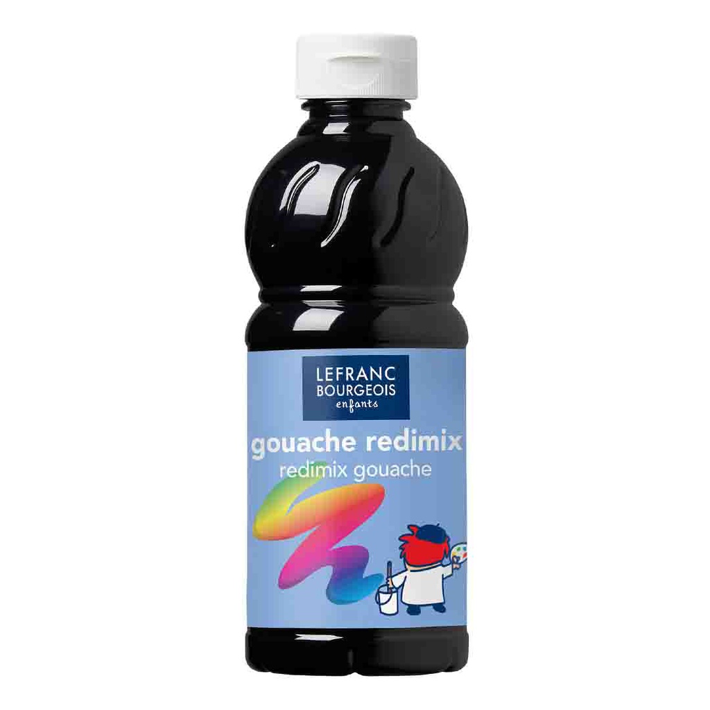 Lefranc &amp; Bourgeois education gouache redimix 500ML bottle BLACK