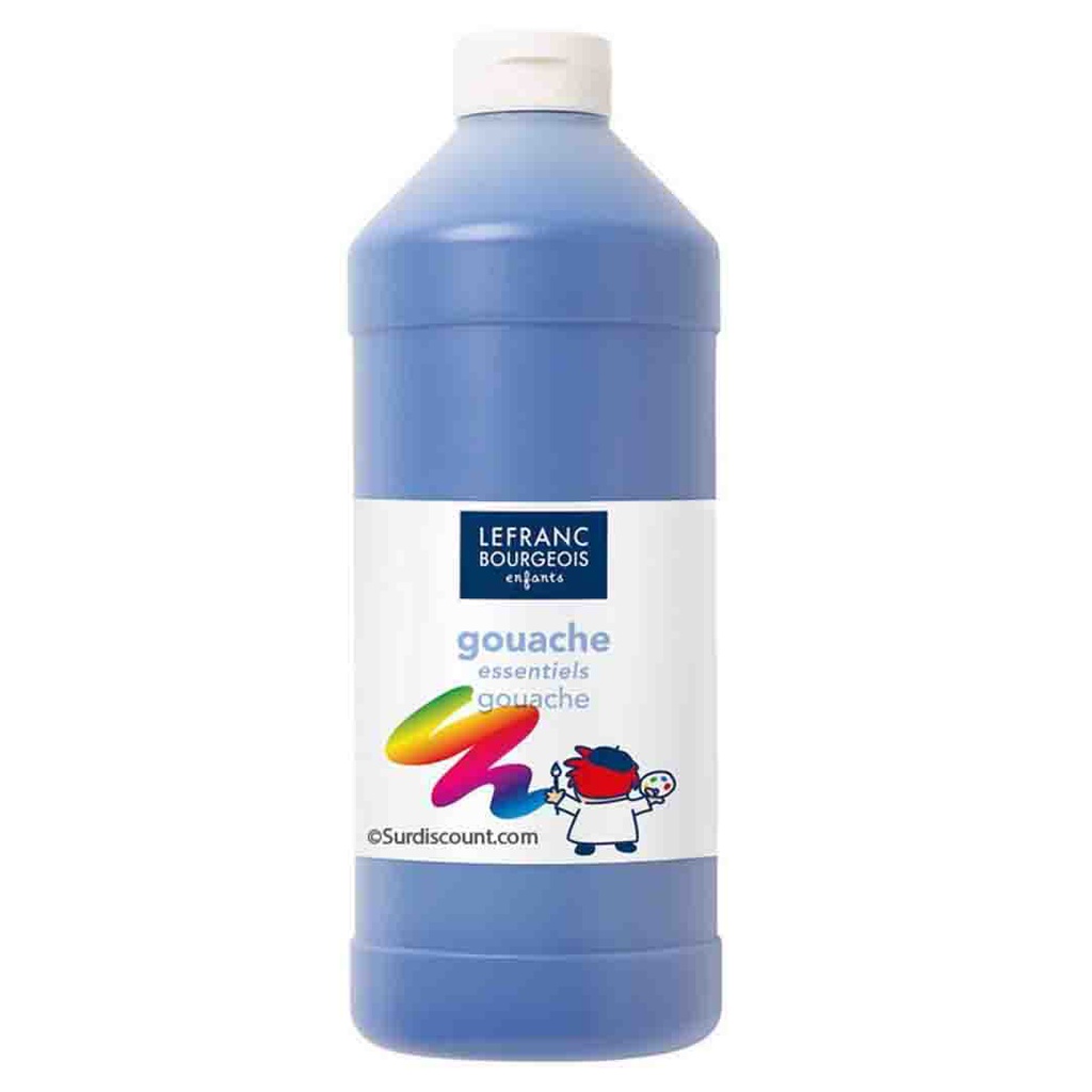 Lefranc &amp; Bourgeois education gouache liquide 1 liter bottle DARK BLUE