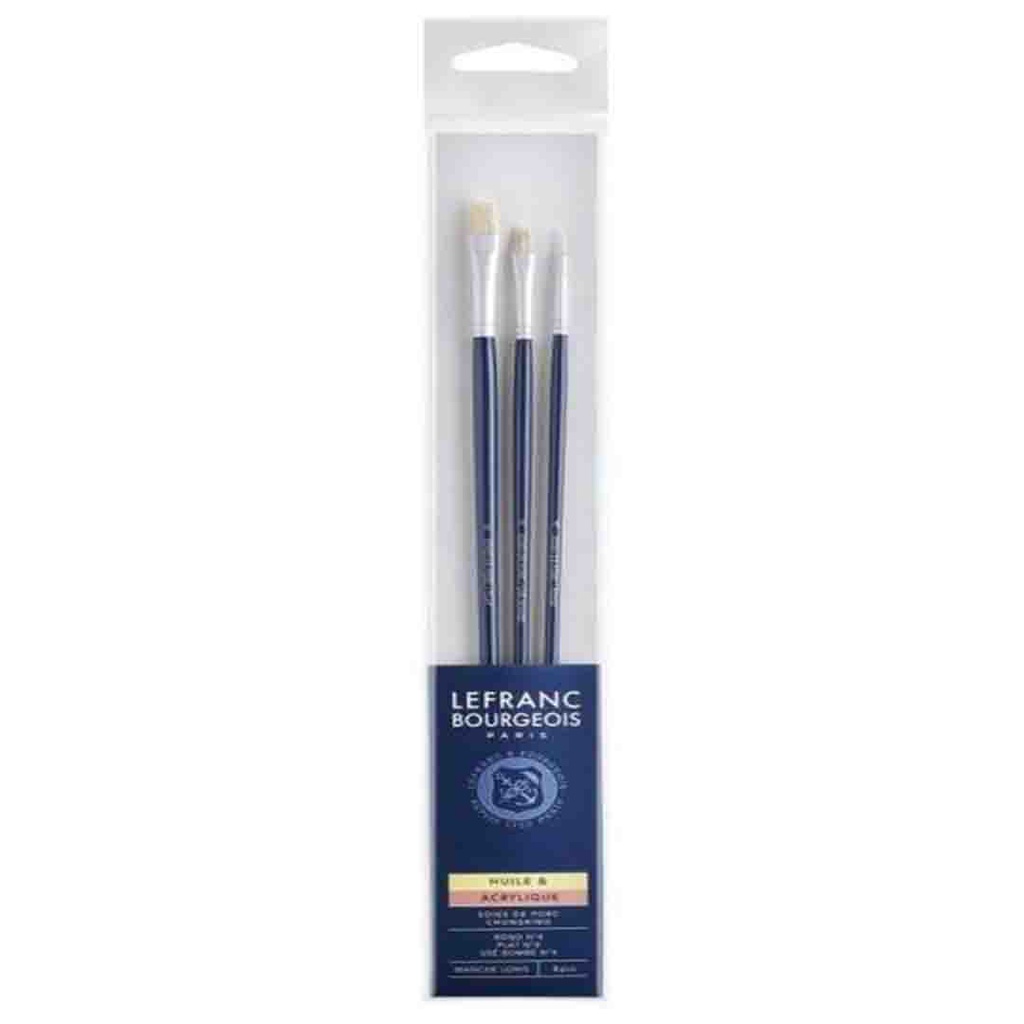 Lefranc &amp; Bourgeois fine brush synthetic round 4/flat 8/FI ERT 4 long hand