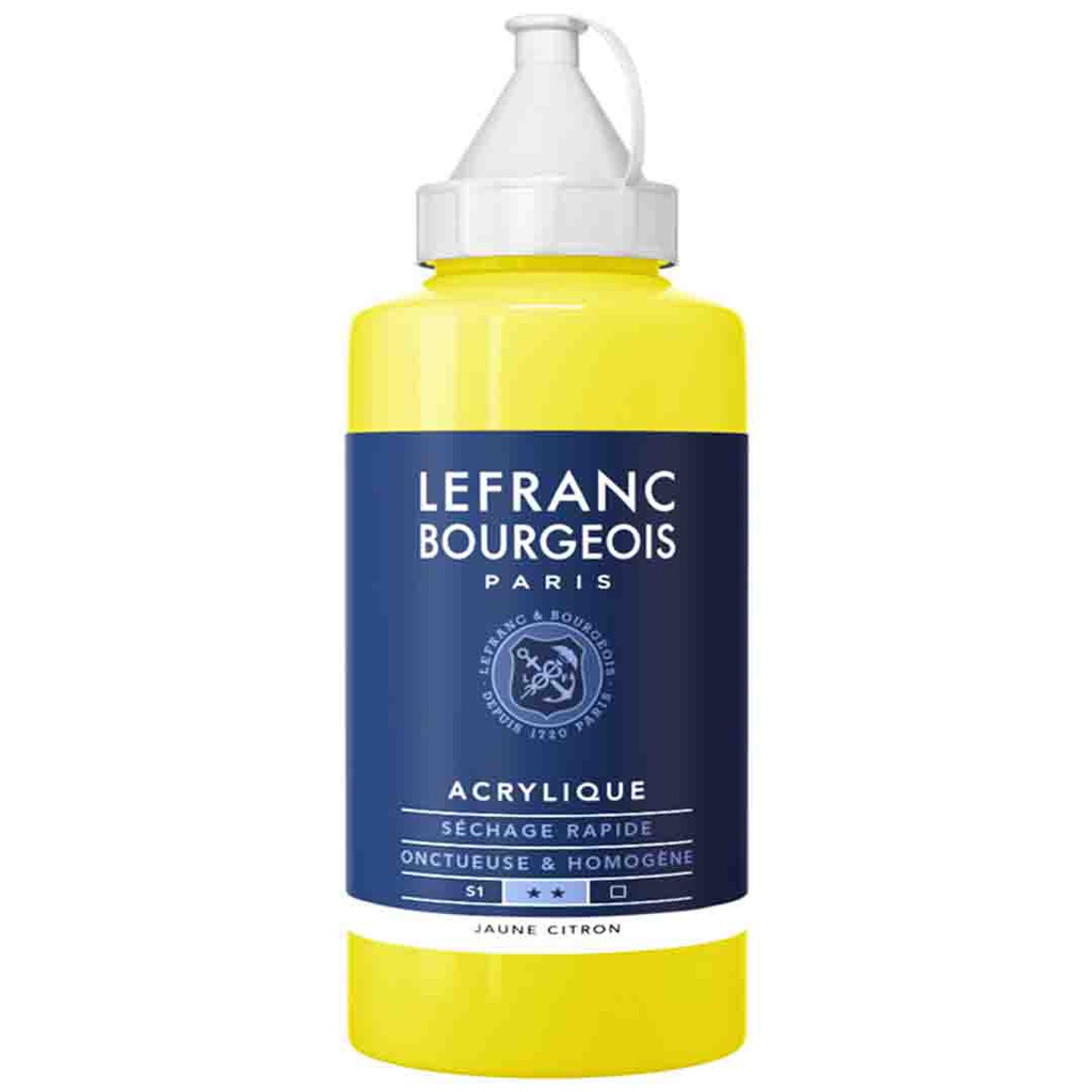 Lefranc &amp; Bourgeois fine acrylic color 750ML bottle LEMON YELLOW