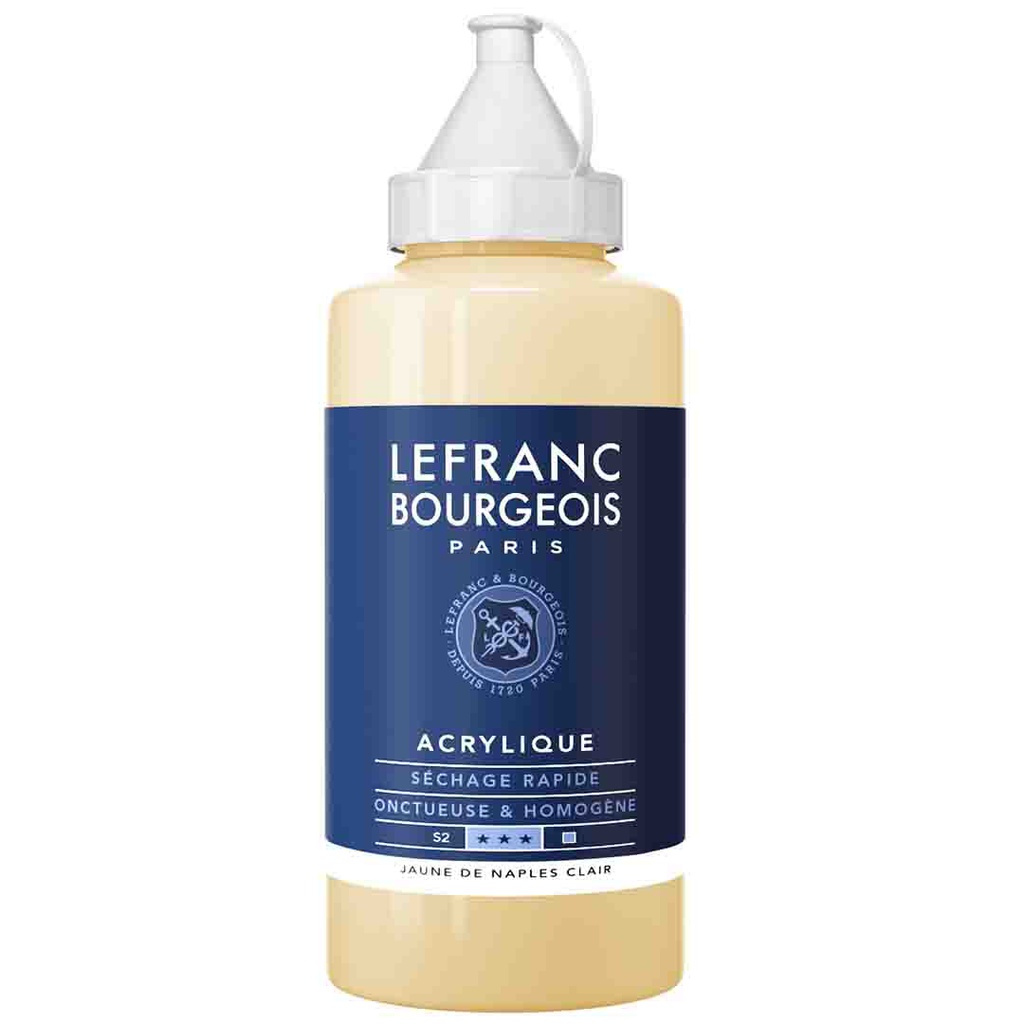 Lefranc &amp; Bourgeois fine acrylic color 750ML bottle NAPLES YELLOW LIGHT