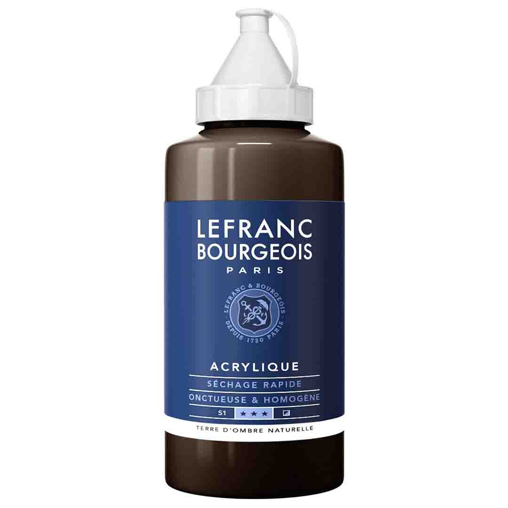Lefranc &amp; Bourgeois fine acrylic color 750ML bottle RAW UMBER