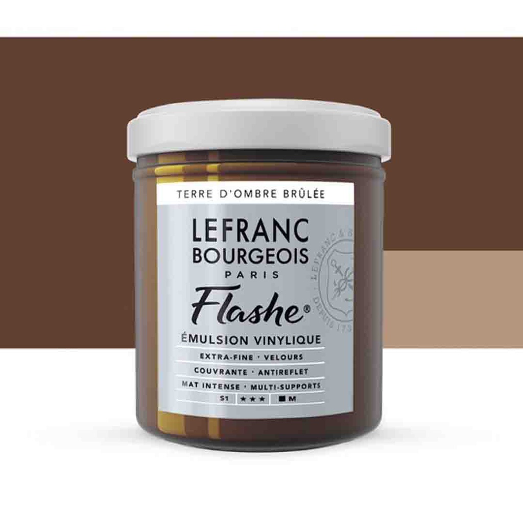 Lefranc &amp; Bourgeois flashe acrylic color 125ml JAR BURNT UMBER