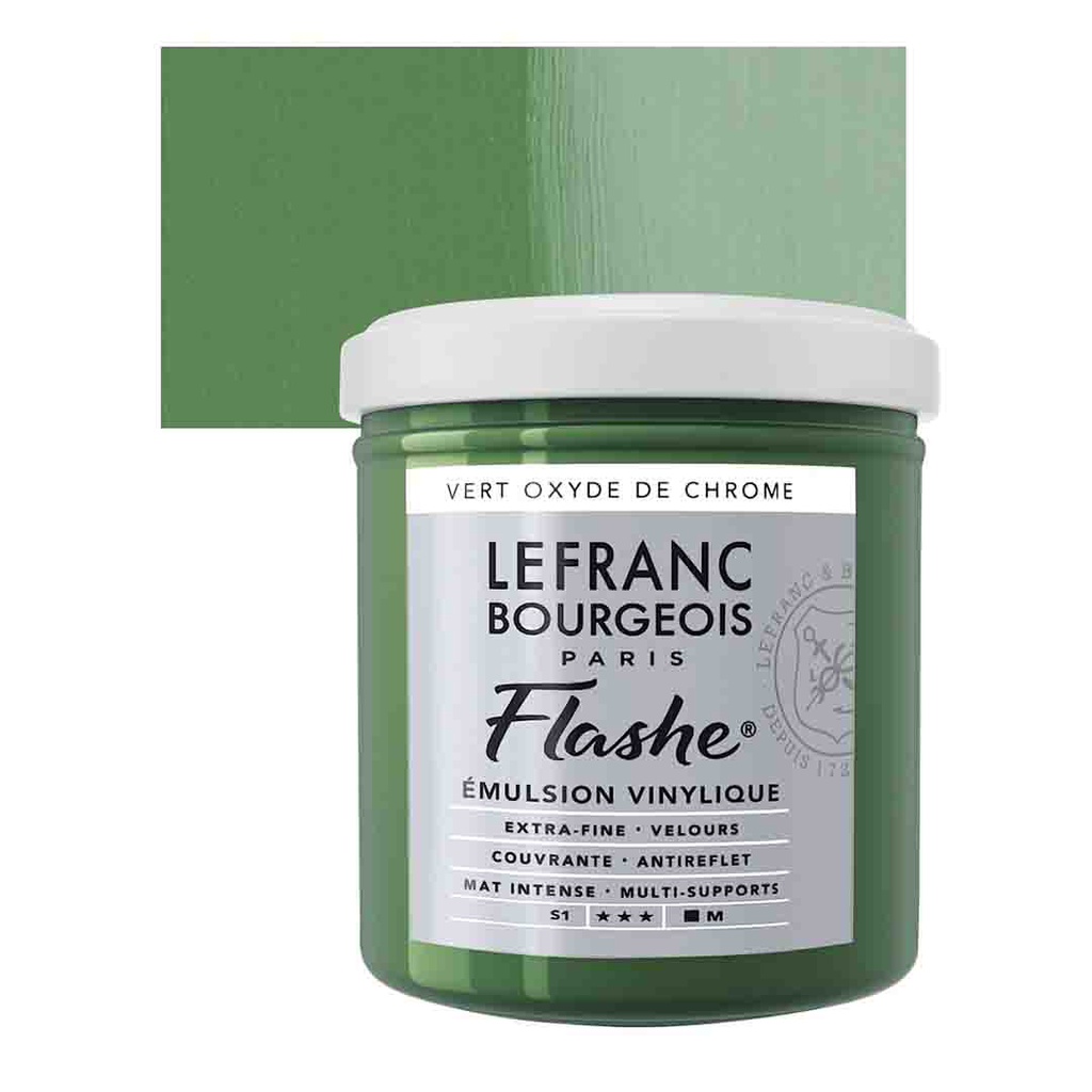 Lefranc &amp; Bourgeois flashe acrylic color 125ml JAR CHROMIUM OXIDE GREEN
