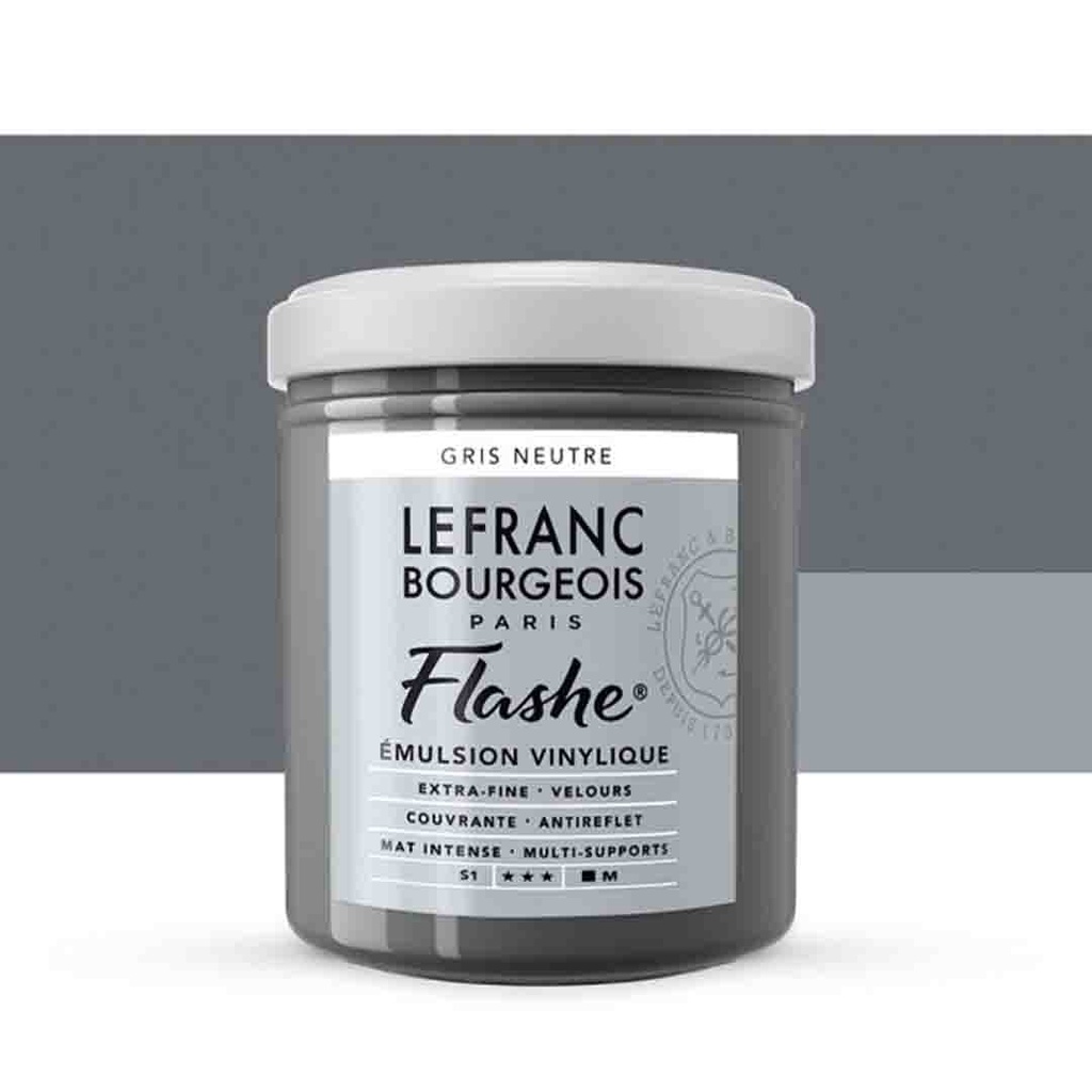 Lefranc &amp; Bourgeois flashe acrylic color 125ml JAR NEUTRAL GREY