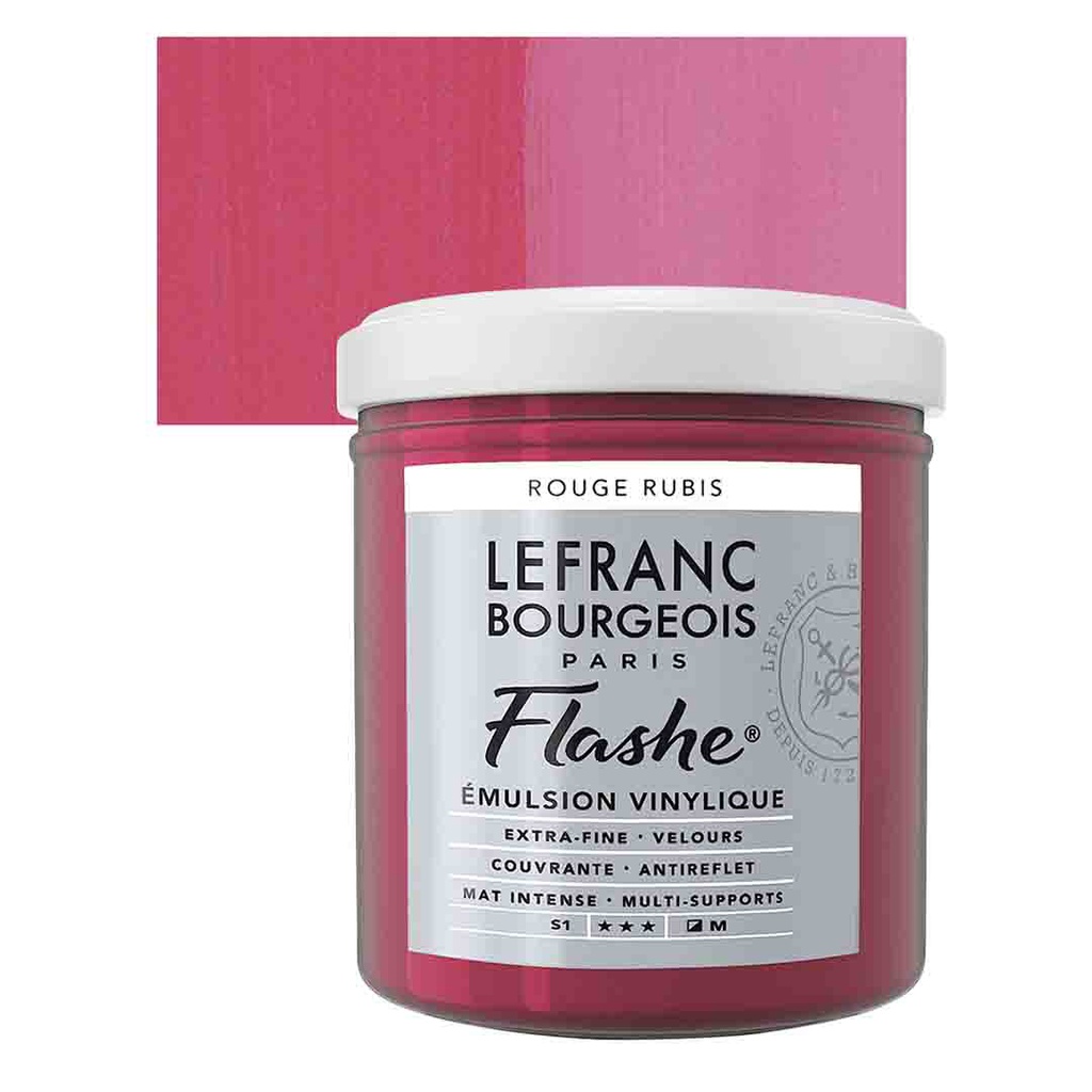 Lefranc &amp; Bourgeois flashe acrylic color 125ml JAR RUBY RED