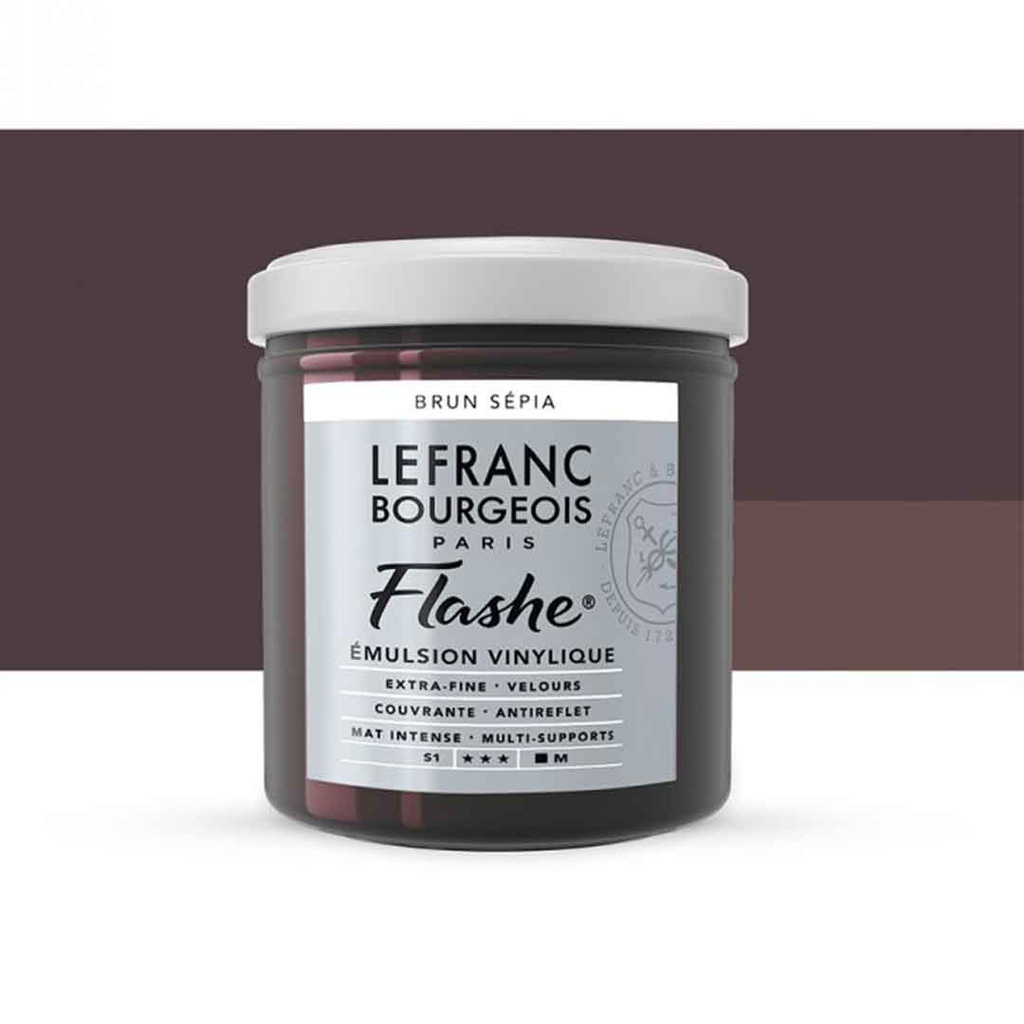 Lefranc &amp; Bourgeois flashe acrylic color 125ml JAR SEPIA BROWN