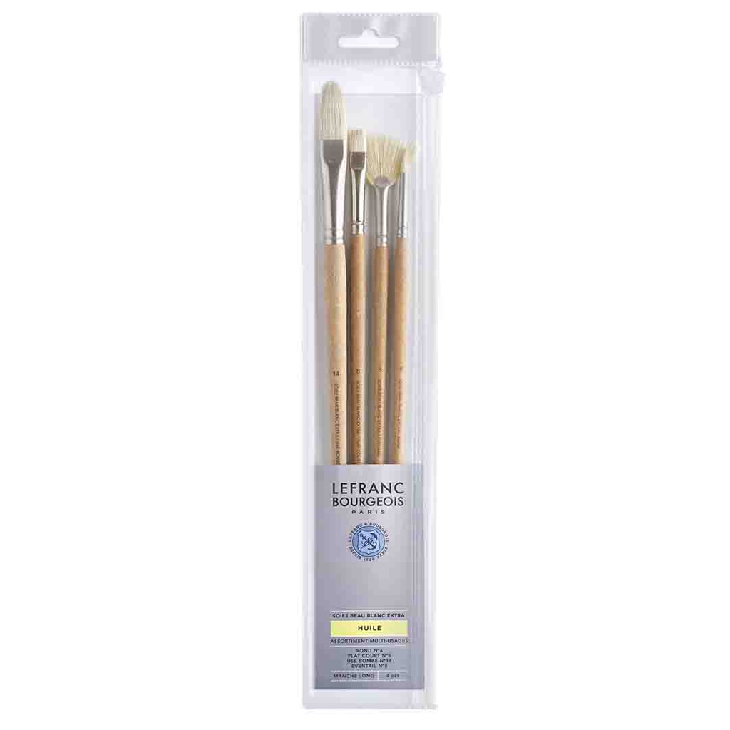 Lefranc &amp; Bourgeois LEFRANC PRO BRUSH HOG set of 4 MULTI assortment