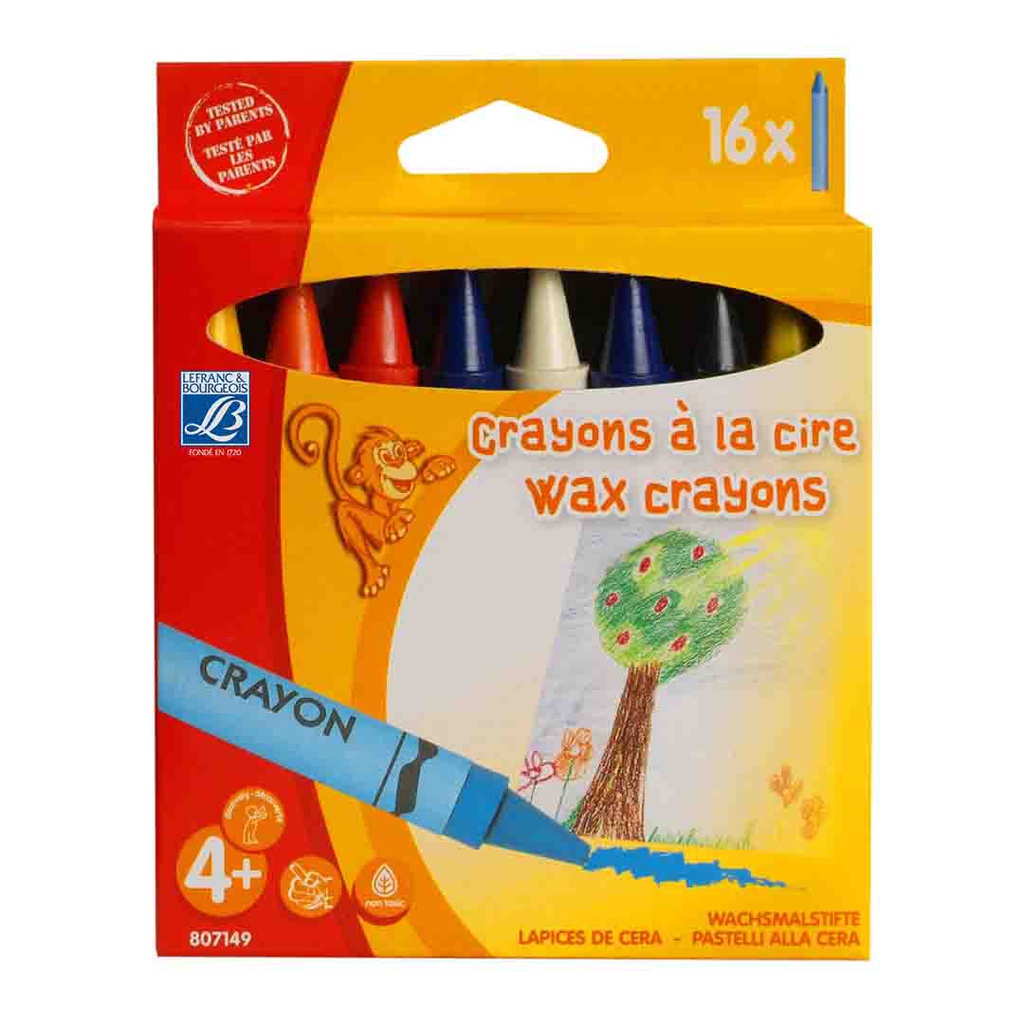 Lefranc &amp; Bourgeois education wax crayon  set of 16 JUMBO