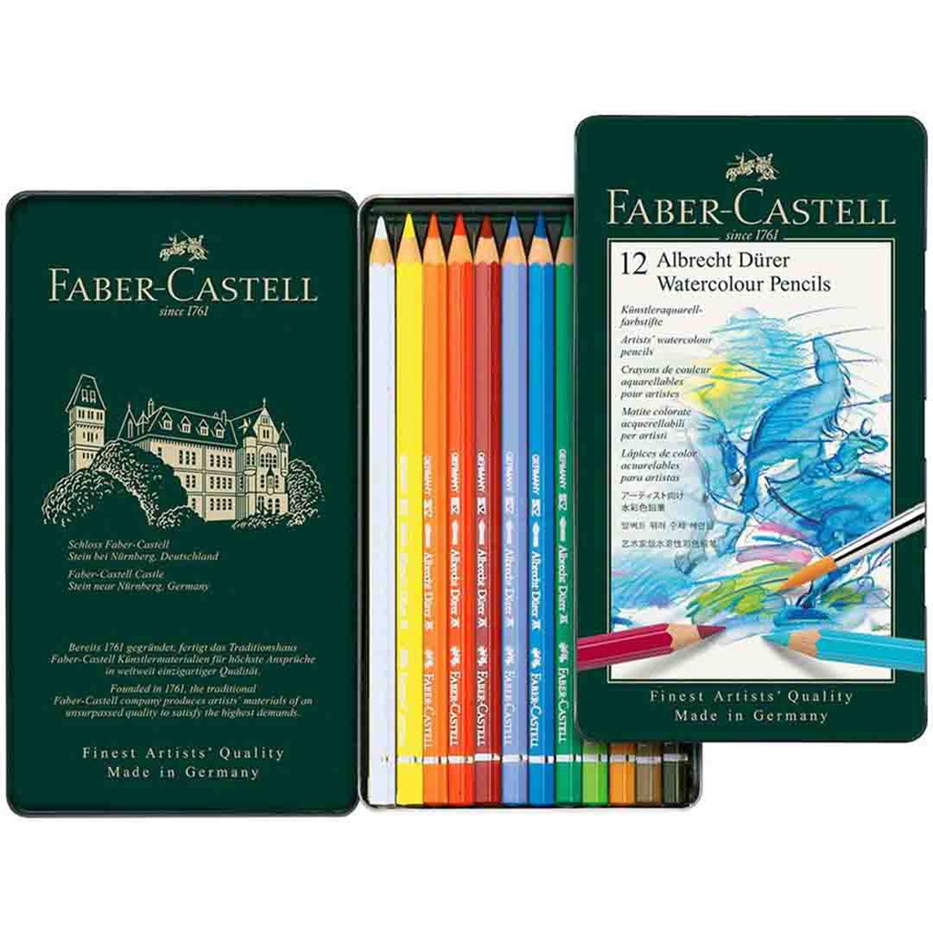 Faber-Castell, Watercolor Colored Pencils In A Metal Box