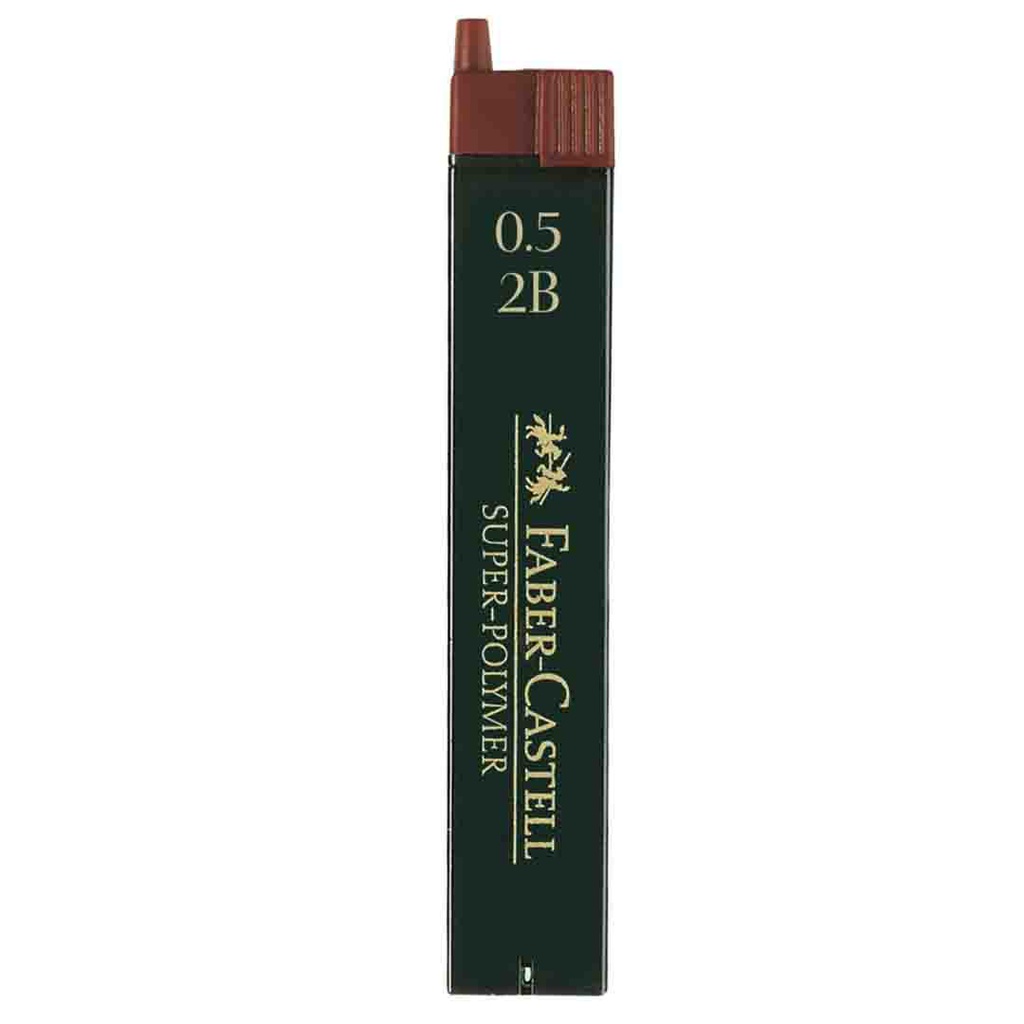 FABER-CASTELL TUBE WITH 12 MINES SUPERPOLYMER 0,5 2B‏