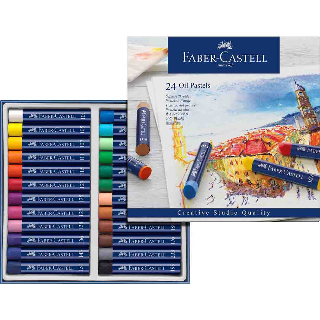 FABER-CASTEL Oil Pastels, 24 Pieces‏