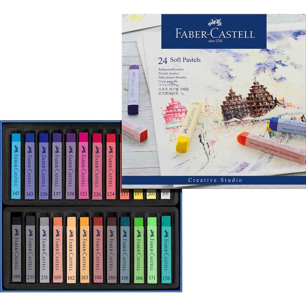 Faber Castell Soft pastels, cardboard wallet of 24‏