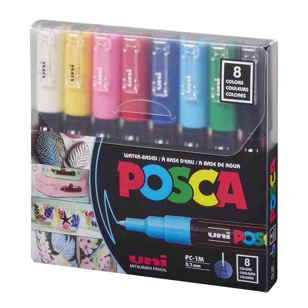 الوان يوني لجميع الاسطح 8لون POSCA