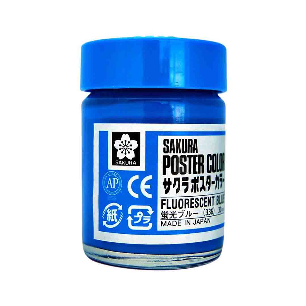 Sakura Gouache Poster Color 30ml FLUORESCENT BLUE‏ 