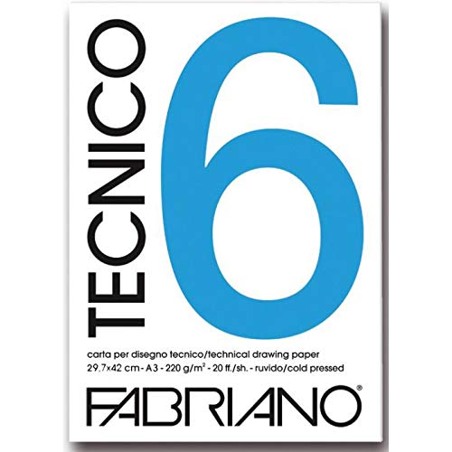 فابريانو 6 تيكنيكو دفتر بريستول ، أبيض 20 ورقة 240.00 جمFABRIANO TECNICO-A3