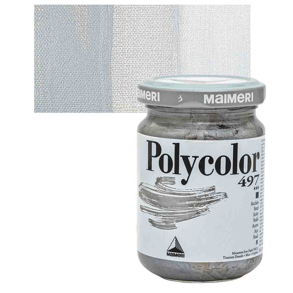 Maimeri Polycolor Vinyl Paints - Steel, 140 ml Jar