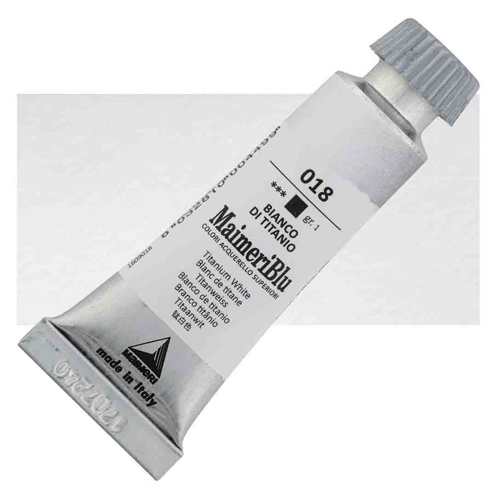 Maimeri Blu Artist Watercolor - Titanium White, 12 ml Tube