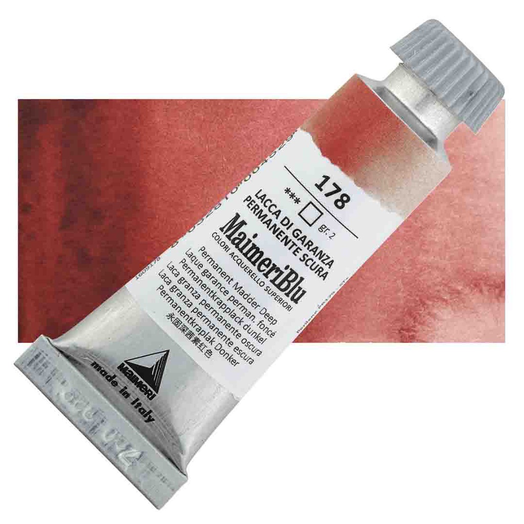 Maimeri Blu Artist Watercolor - Permanent Madder Deep, 12 ml Tube