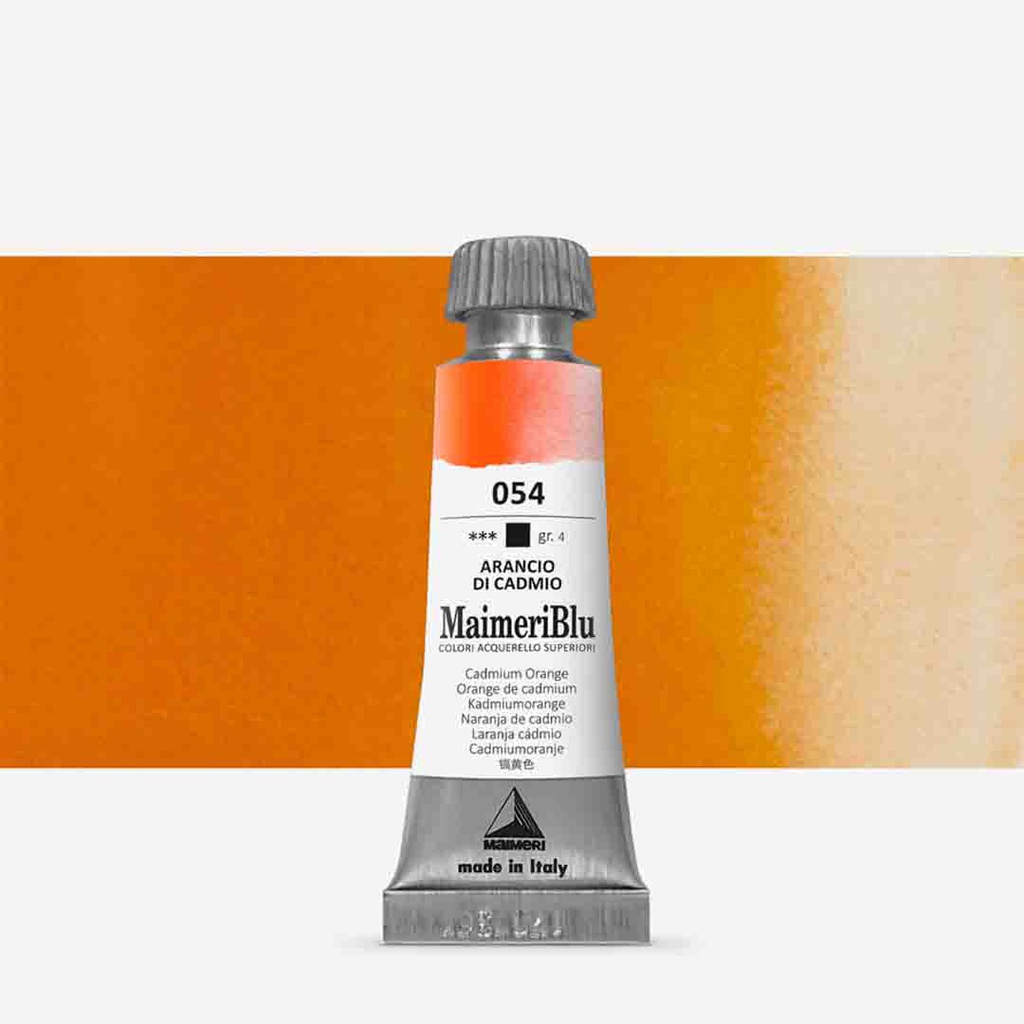 Maimeri Blu Artist Watercolor - Cadmium Orange, 12 ml Tube