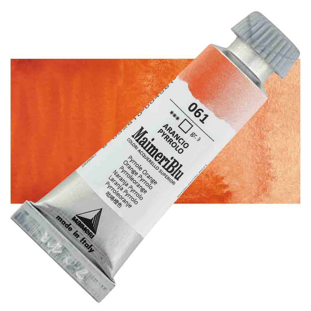 Maimeri Blu Artist Watercolor - Pyrrole Orange, 12 ml Tube