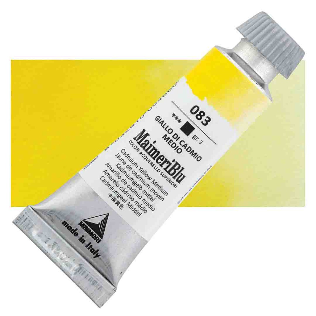 Maimeri Blu Artist Watercolor - Cadmium Yellow Medium, 12 ml Tube