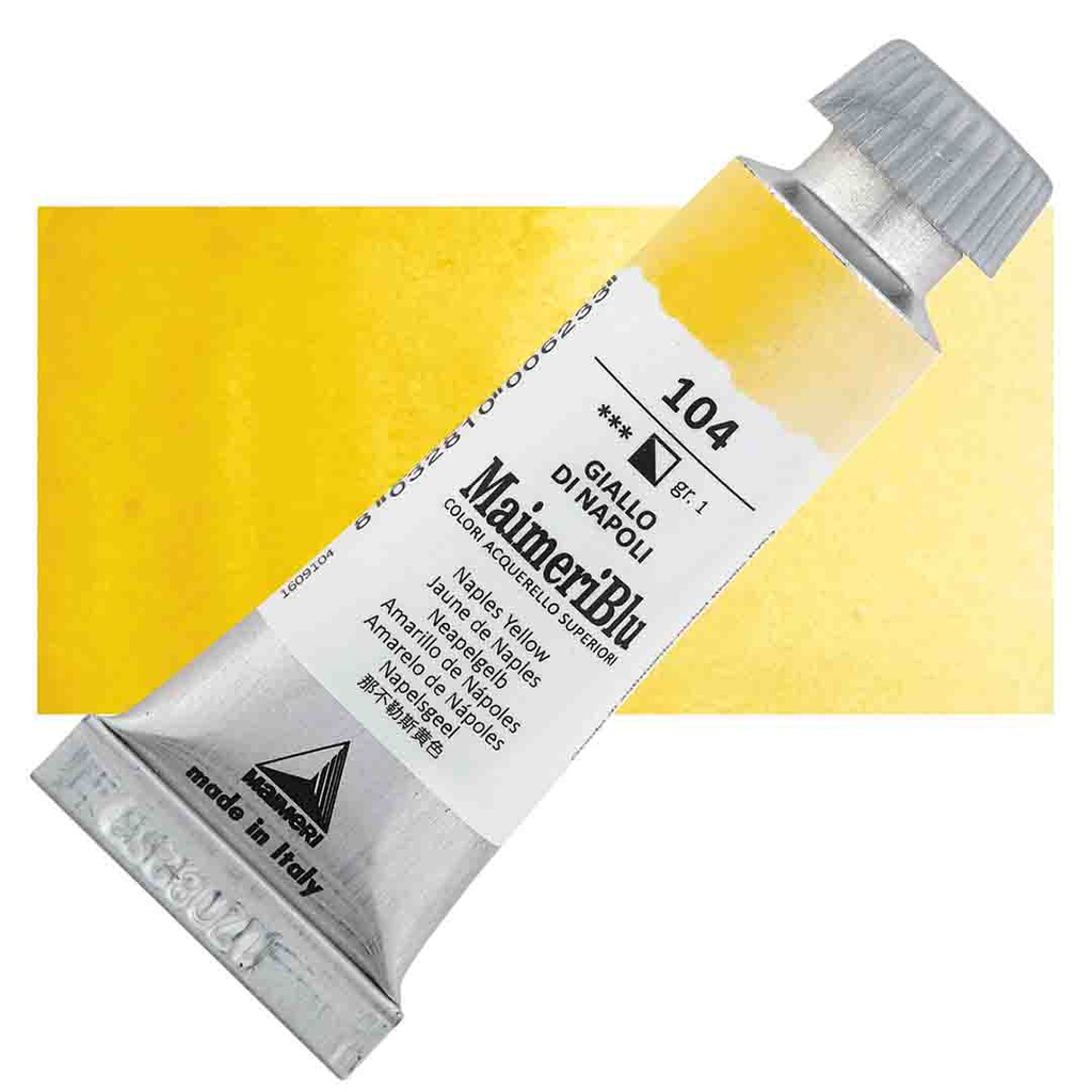 Maimeri Blu Artist Watercolor - Naples Yellow, 12 ml Tube