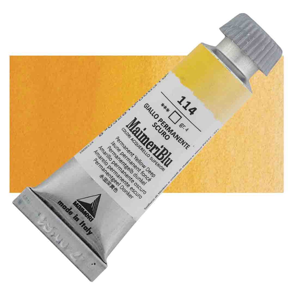 Maimeri Blu Artist Watercolor - Permanent Yellow Deep, 12 ml Tube