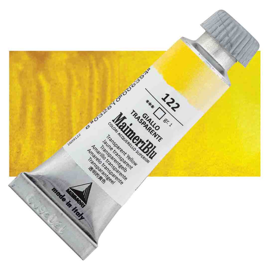 Maimeri Blu Artist Watercolor - Transparent Yellow, 12 ml Tube