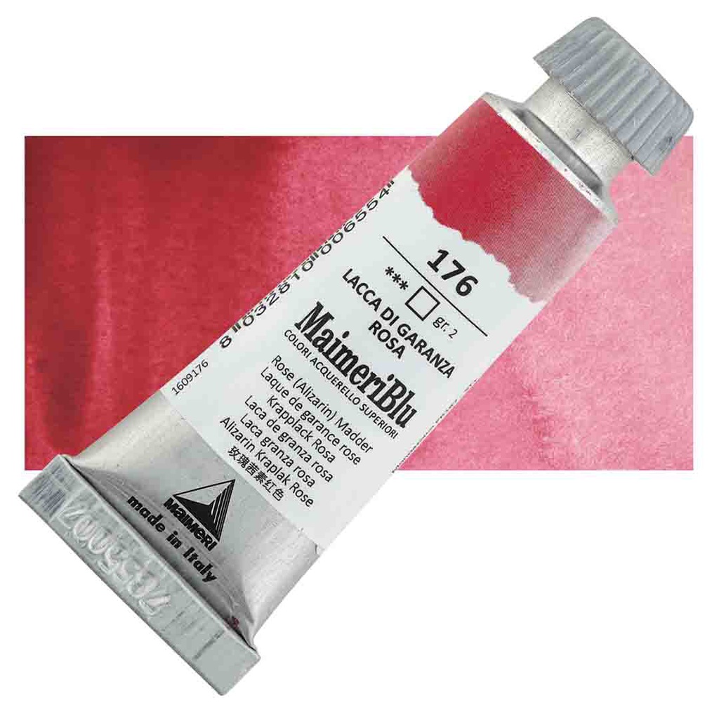 Maimeri Blu Artist Watercolor - Rose Alizarin Madder, 12 ml Tube