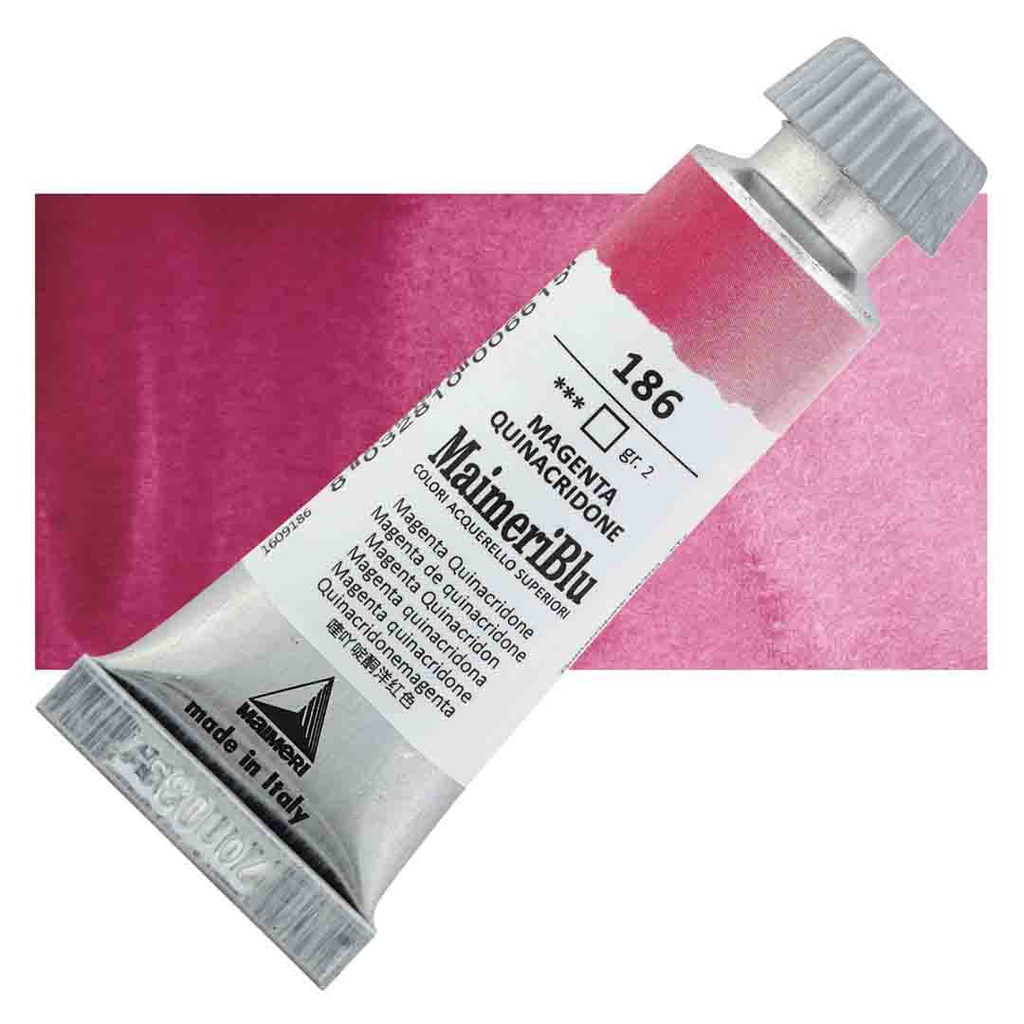 Maimeri Blu Artist Watercolor - Magenta Quinacridone, 12 ml Tube