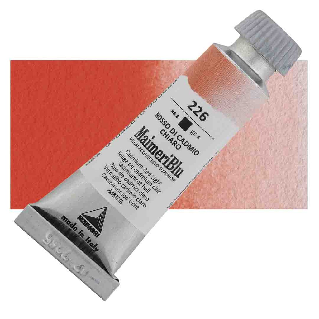 Maimeri Blu Artist Watercolor - Cadmium Red Light, 12 ml Tube