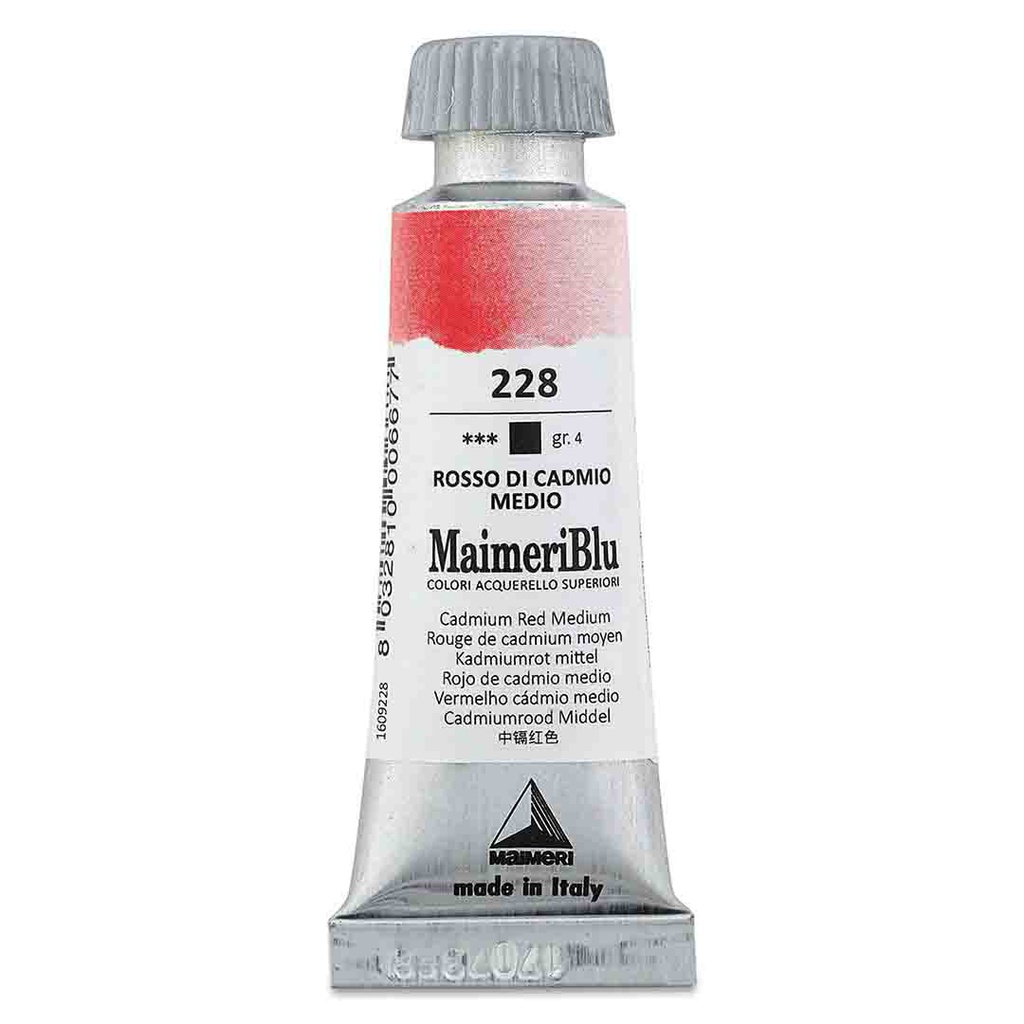 Maimeri Blu Artist Watercolor - Cadmium Red Medium, 12 ml Tube