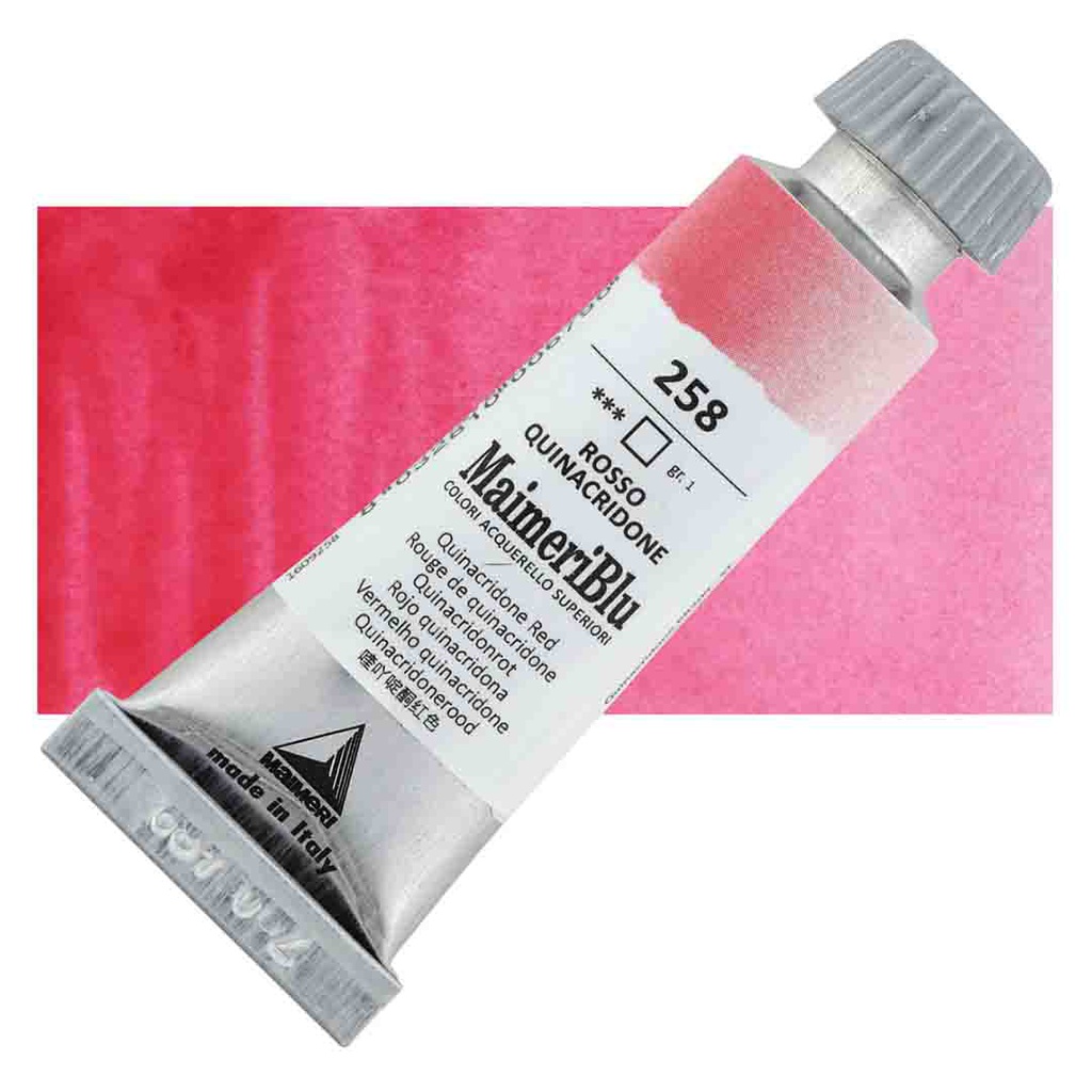 Maimeri Blu Artist Watercolor - Quinacridone Red, 12 ml Tube