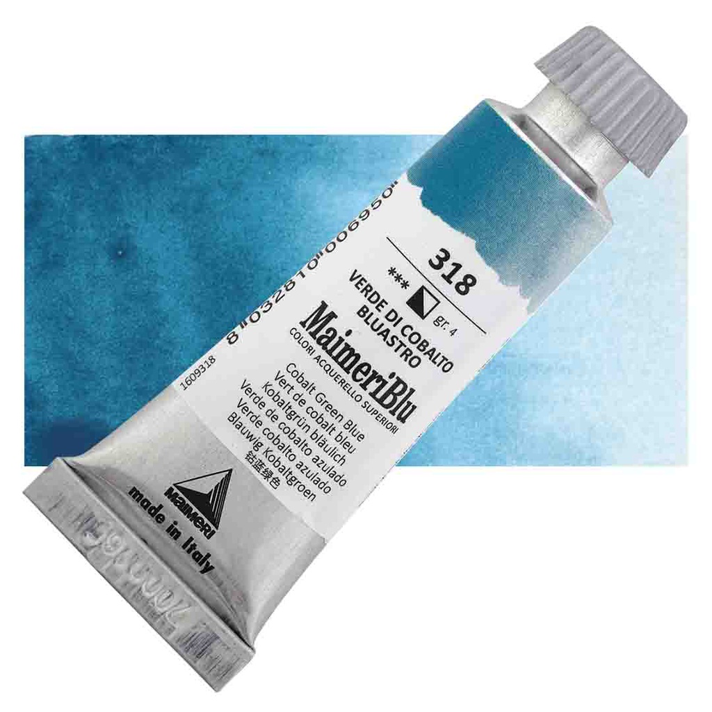 Maimeri Blu Artist Watercolor - Cobalt Green Blue, 12 ml Tube