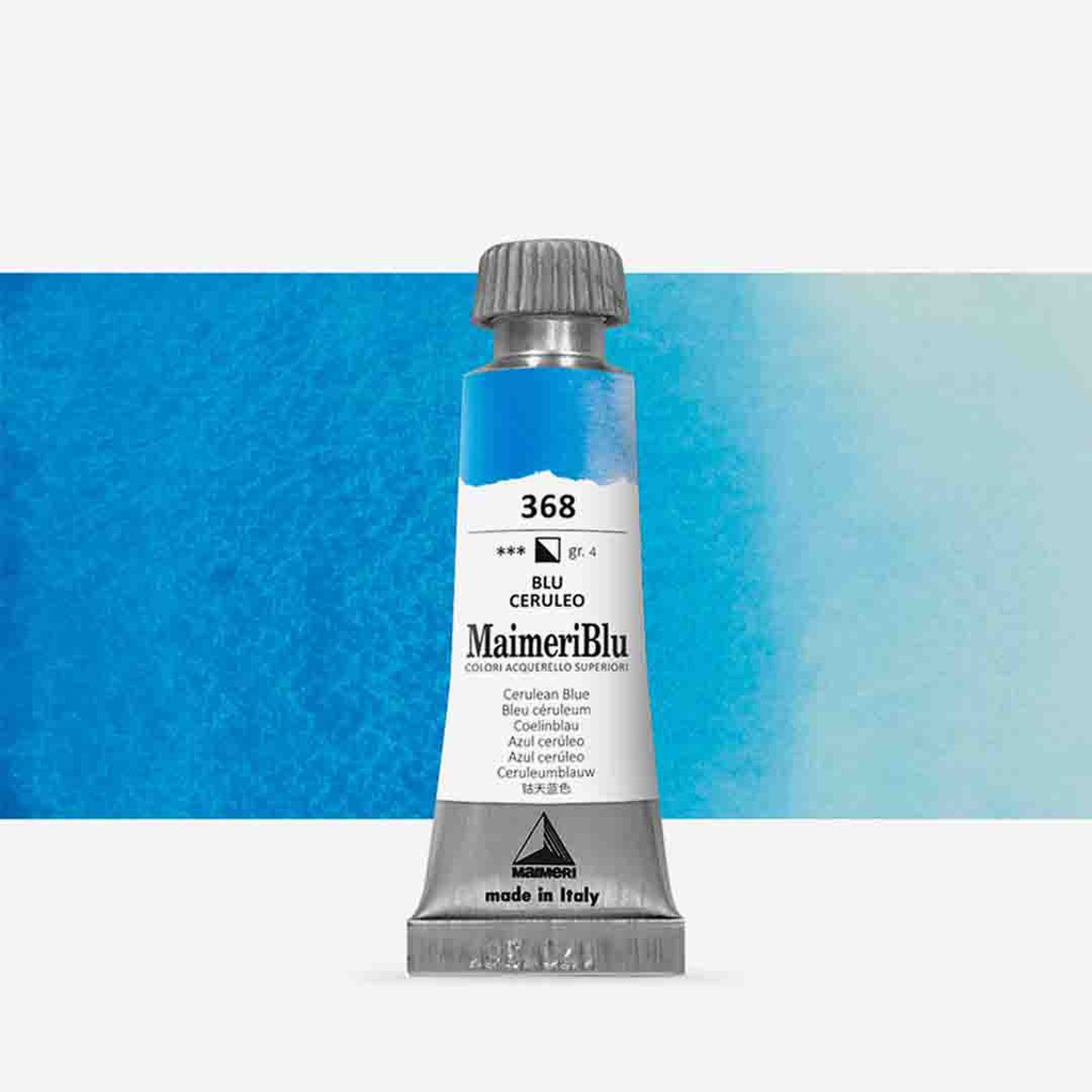 Maimeri Blu Artist Watercolor - Cerulean Blue, 12 ml Tube