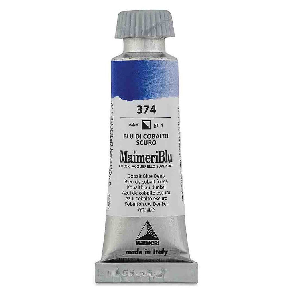 Maimeri Blu Artist Watercolor - Cobalt Blue Deep, 12 ml Tube