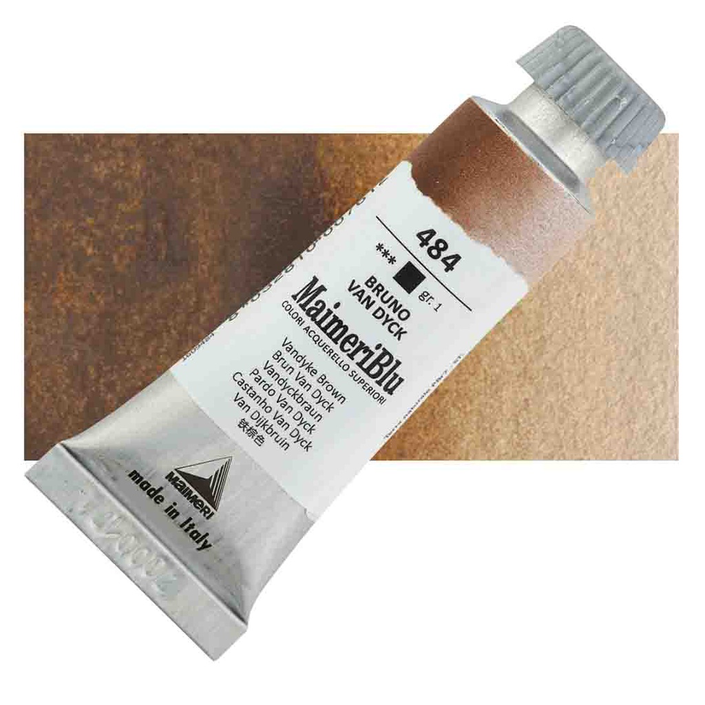 Maimeri Blu Artist Watercolor - Vandyke Brown, 12 ml Tube