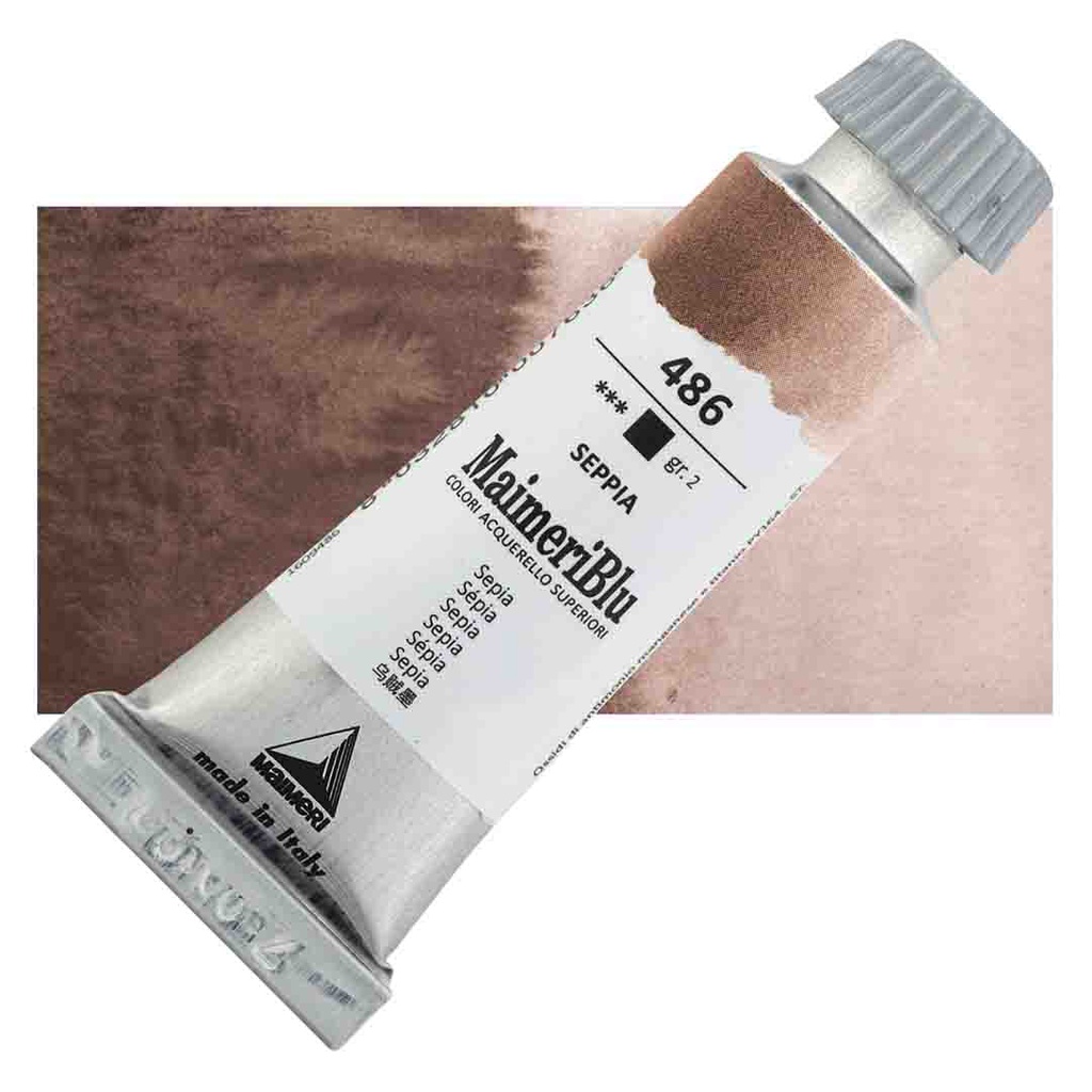 Maimeri Blu Artist Watercolor - Sepia, 12 ml Tube