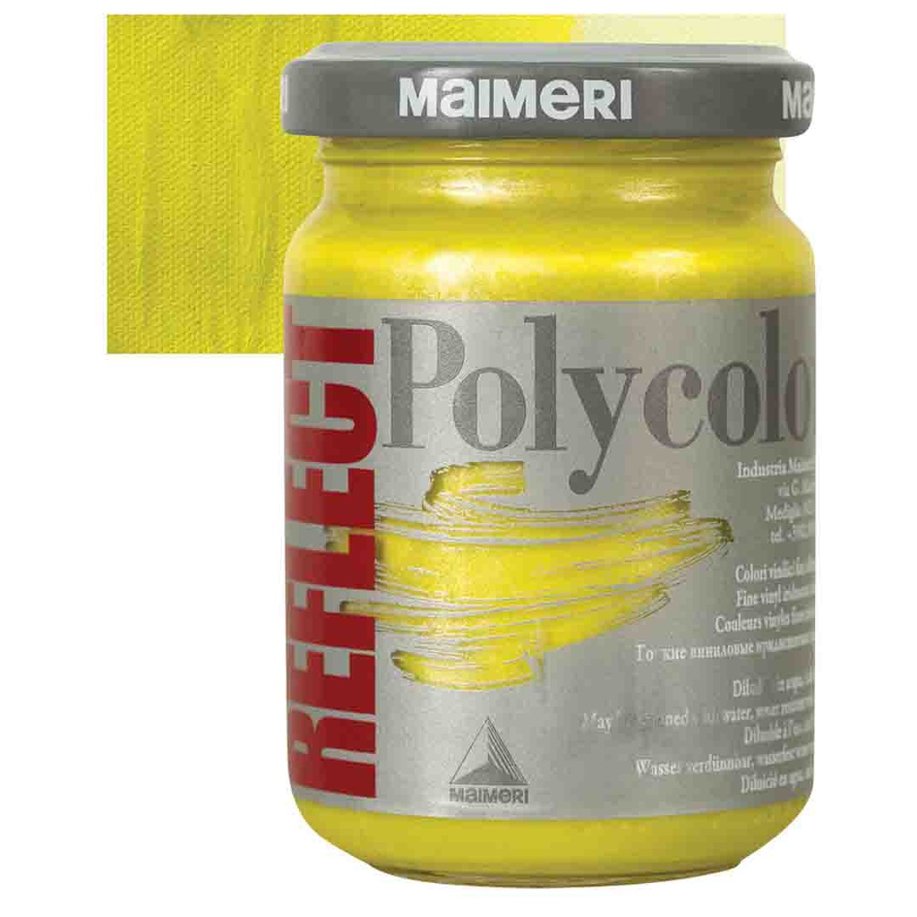 Maimeri Polycolor Vinyl Paints - Reflect Yellow, 140 ml, Jar