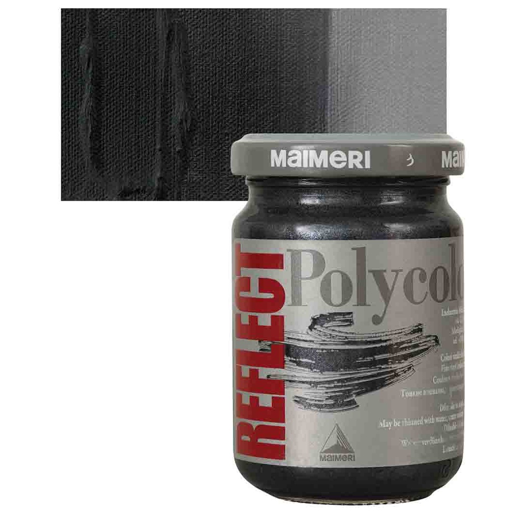 Maimeri Polycolor Vinyl Paints - Reflect Black, 140 ml