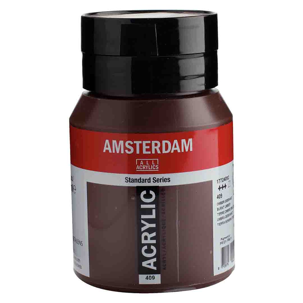 الوان اكريلك ماركة امستردام الهولندية عالية الجودة والمعان والتماسك 500 مل BURNT UMBER